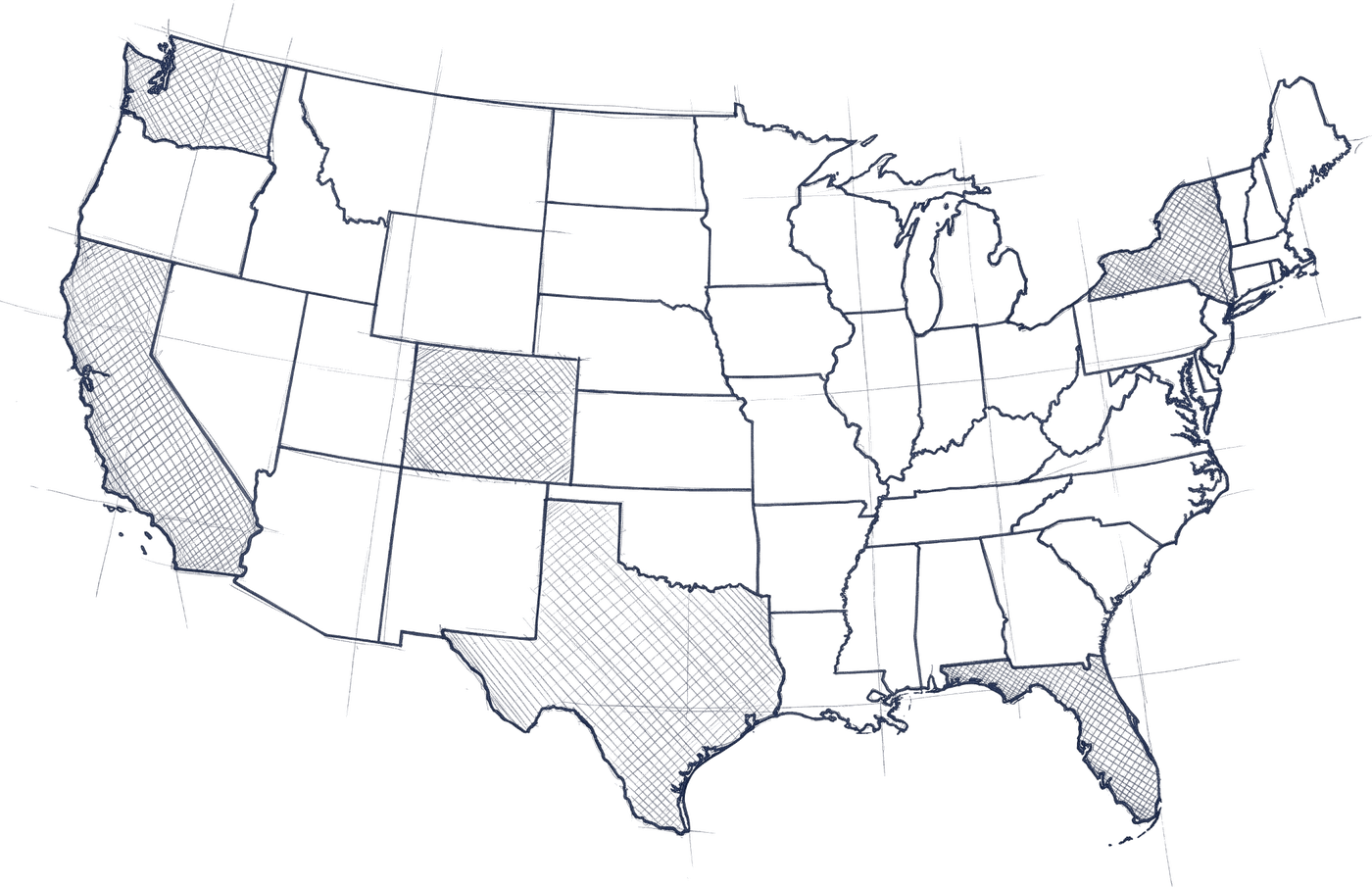 Sketch map of ADR's nationwide property footprint